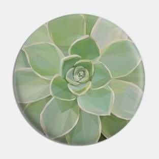 Low Poly Green Succulent Pin