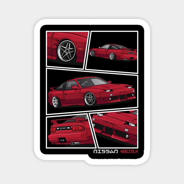 Nissan 180SX JDM Car Magnet by T-JD