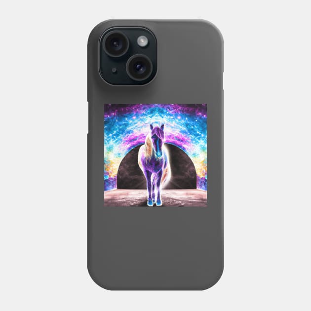 Neon horse Phone Case by Visualityofai