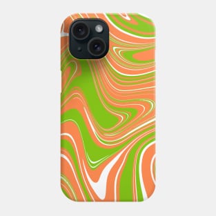 Orange Red Green Colors Marble Pattern Swirl Design Abstract Art Background Phone Case