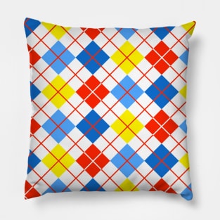 Primary Color Neck Gator Argyle Primary Colors Pillow