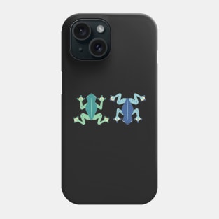 Green and blue cartoon frog pattern Phone Case