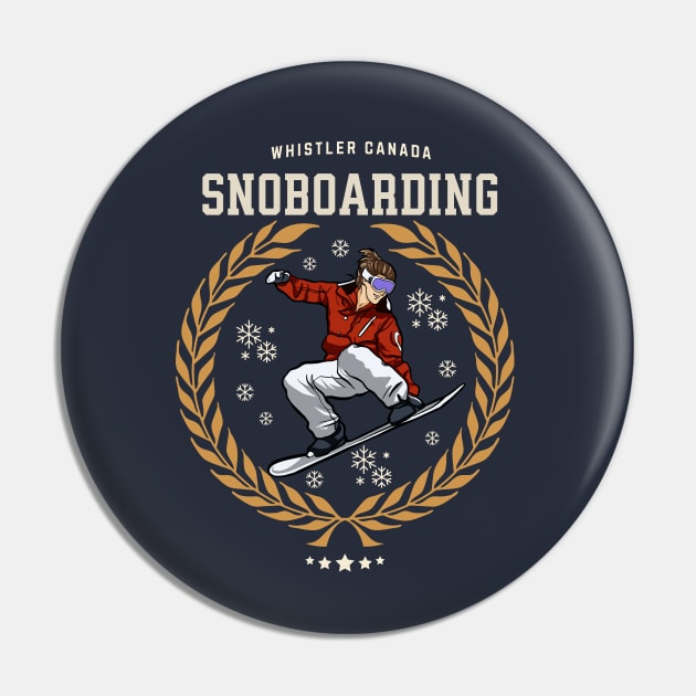 Snowboarding, Whistler Canada Pin by Ayzora Studio