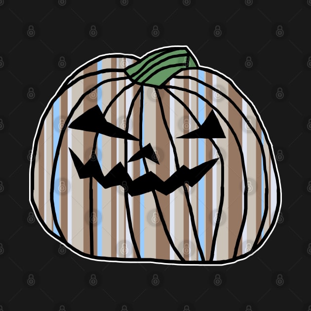 Light Blue Stone Stripes Halloween Horror Pumpkin by ellenhenryart