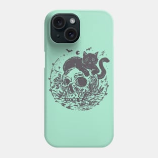 Cat On A Skull. Phone Case