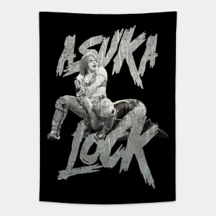 vintage Asuka terrible lock grayscale Tapestry