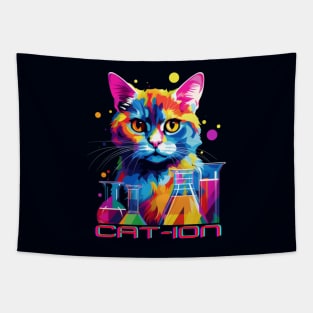 Chemist cat wpap, cation, chemistry, laboratory, kitty in lab Tapestry