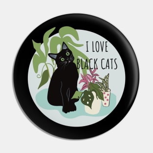 I Love Black Cats Pin