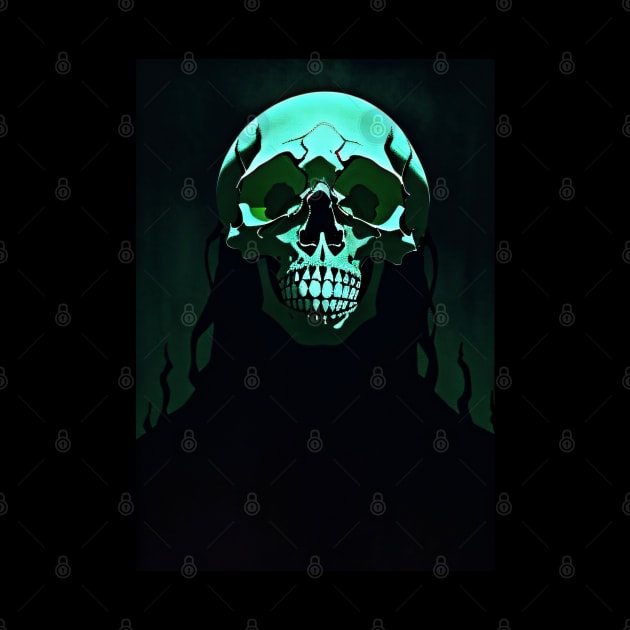 Neon Cyan Skull by DeathAnarchy