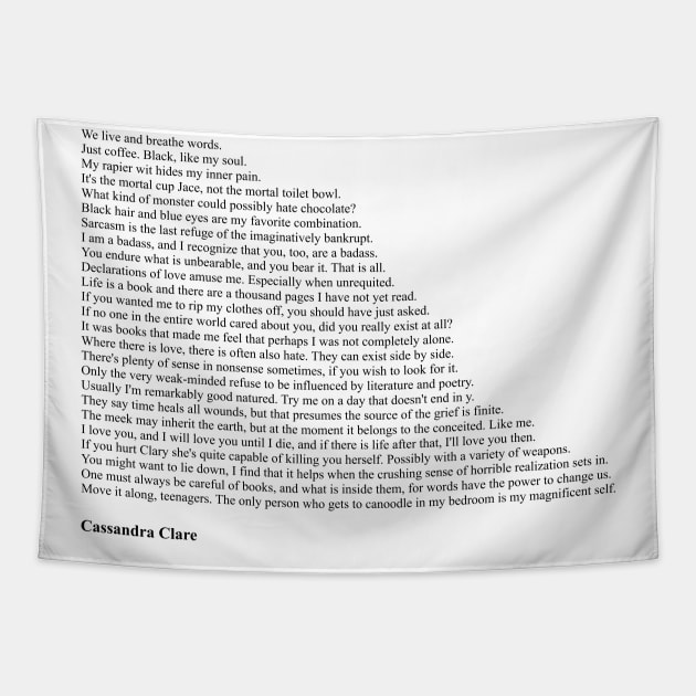 Cassandra Clare Quotes Tapestry by qqqueiru