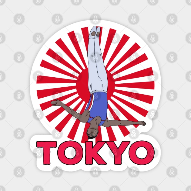 Tokyo Trampoline Gymnastics Magnet by DiegoCarvalho