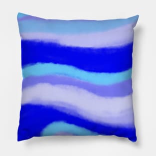 blue purple watercolor abstract painting Pillow