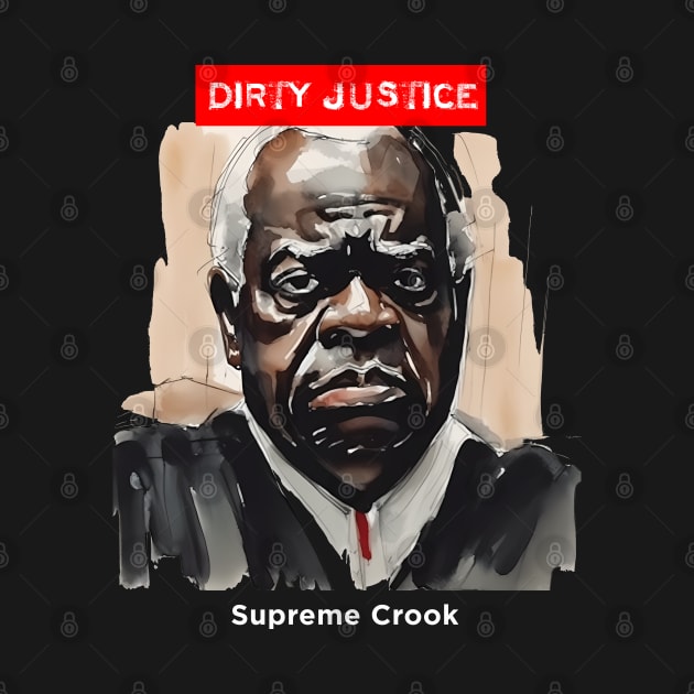 Clarence Thomas: Dirty Justice on a Dark Background by Puff Sumo