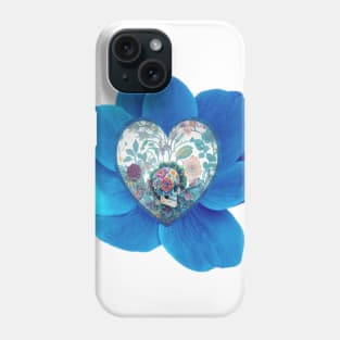 Blue Poppy Skull Love Phone Case