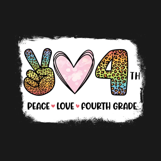 Victory Hand Hearts Peace Love 4th Grade Back To School Day by DainaMotteut