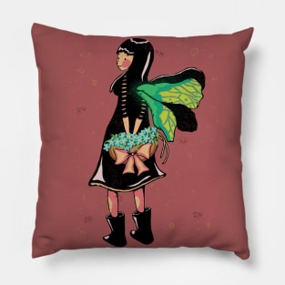 Girl with butterfly wings Pillow