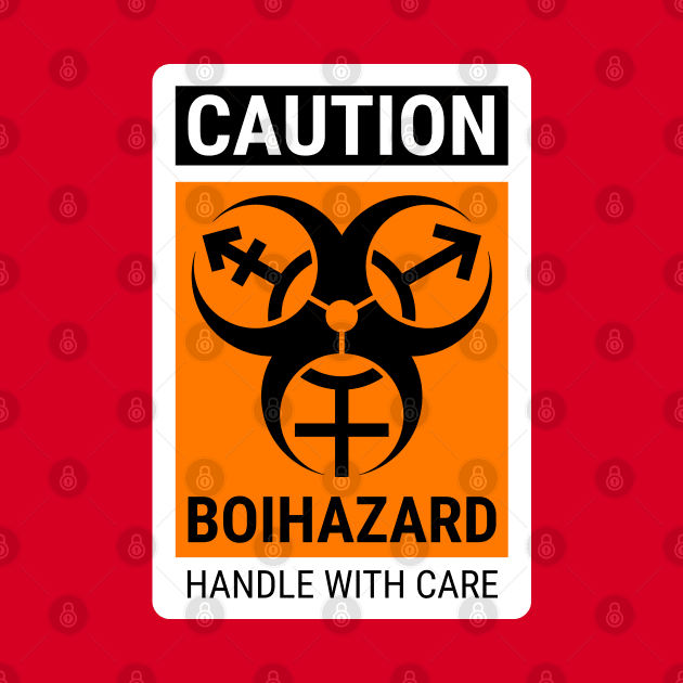 "BOI HAZARD/handle with care" - Label Style - Safety Orange by GenderConcepts