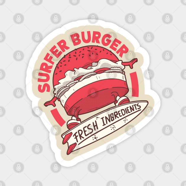 Surfer burger Magnet by Blazedfalcon