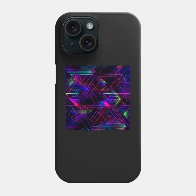 Neon Trippy EDM Festival Rave Pattern Phone Case by AlexandrAIart