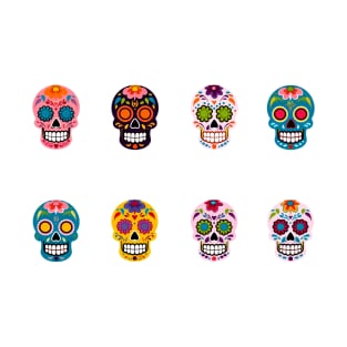 Sugar Skull Die-Cut Sticker Set: Summer Colors T-Shirt