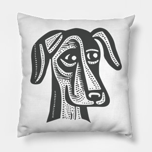 Artsy Dog Illustration Pillow