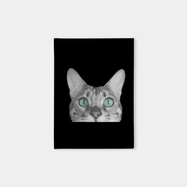 Crazy Reallife Cat Head With Green Eyes Cat Carnets Teepublic Fr