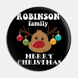 Family Christmas - Merry Christmas ROBINSON family, Family Christmas Reindeer T-shirt, Pjama T-shirt Pin