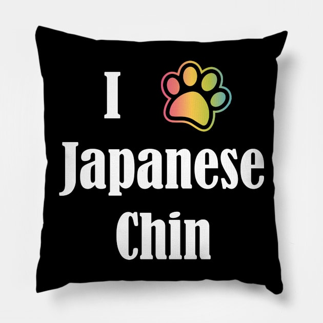 I Heart Japanese Chin | I Love Japanese Chin Pillow by jverdi28