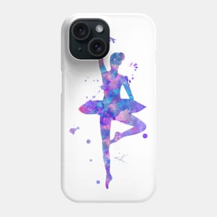 Purple Ballerina Watercolor Painting Phone Case