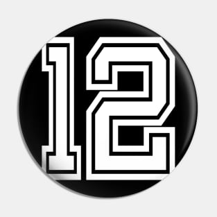 Numbers 12 for a sports team, group, or community Pin