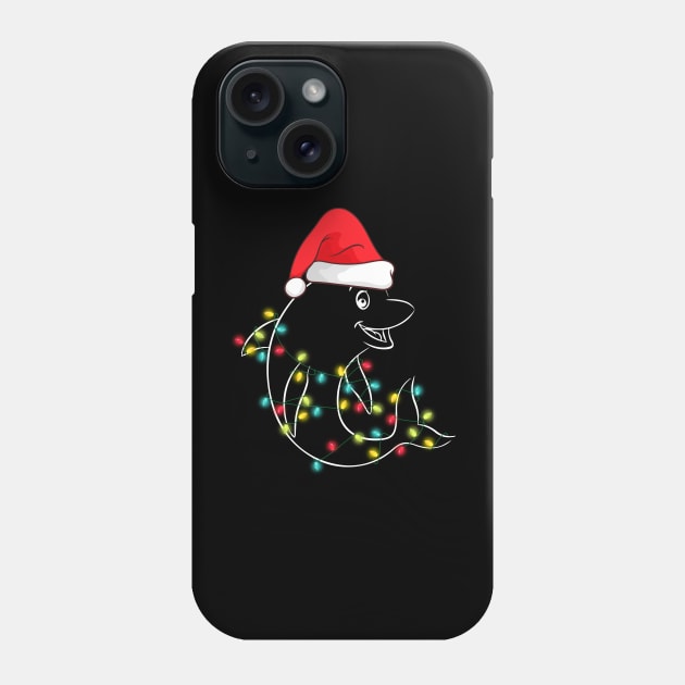 Funny Christmas Dolphin Santa hat Xmas Pajama Boys Kids Girls Phone Case by Jhon Towel