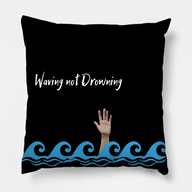 Waving Not Drowning | Beach | Waves | Swimming Pillow by Cosmic Story Designer