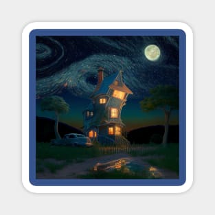 Starry Night Over The Burrow Magnet