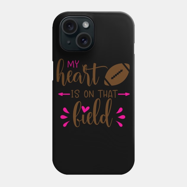 My heart is on that field black Phone Case by busines_night