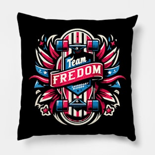 Patriotic Skateboard Glory Pillow