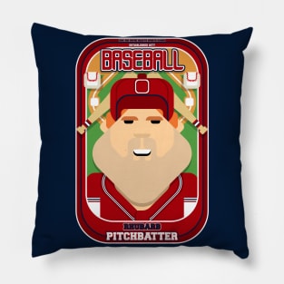 Baseball Red Blue White - Rhubarb Pitchbatter - Josh version Pillow