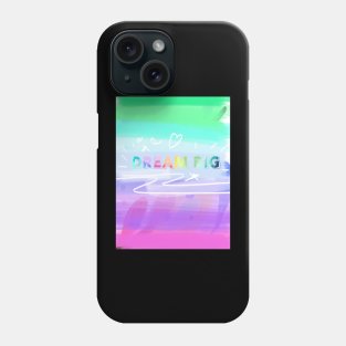 Dream big rainbow watercolor inspirational quote Phone Case