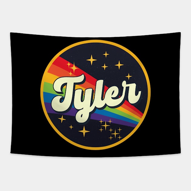 Tyler // Rainbow In Space Vintage Style Tapestry by LMW Art