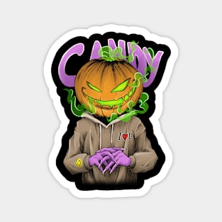 Halloween creep it real scary pumpkin head Magnet