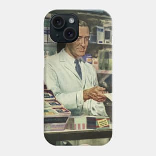 Vintage Science and Medicine, Pharmacist with a Customer at Pharmacy Phone Case