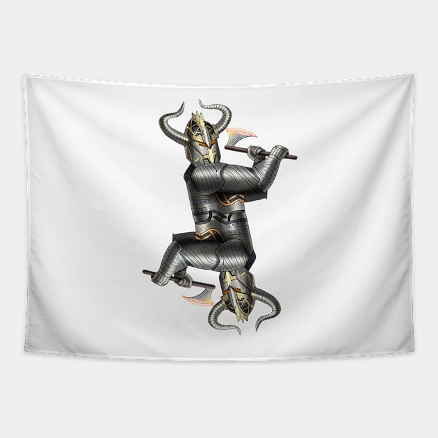 Futuristic Viking Beserker Tapestry by TimeSkiff