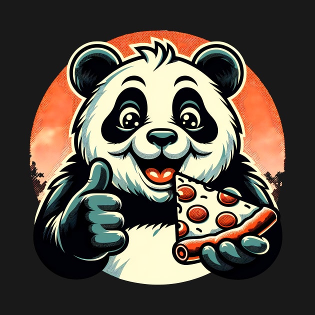 Panda Bear Eating Pizza by dukito