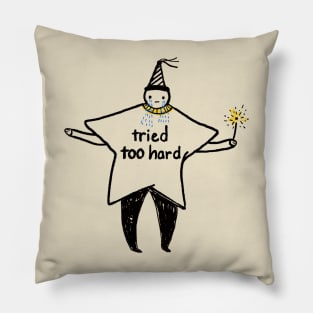 Stick Figure Tried Too Hard Star Costume Pillow