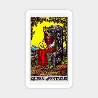 Card #76 - Queen Of Pentacles - Rider Waite Smith Tarot Magnet