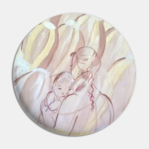 Mother with her baby and spring blossoms. Original painting. Pin by Maltez