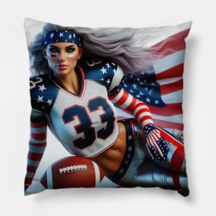 American Woman NFL Football Player #12 Pillow
