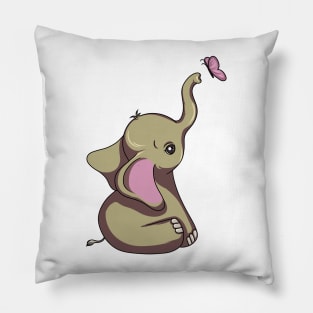 Elephant with Butterfly Pillow