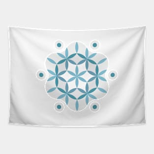 Blue Seed of life Tapestry