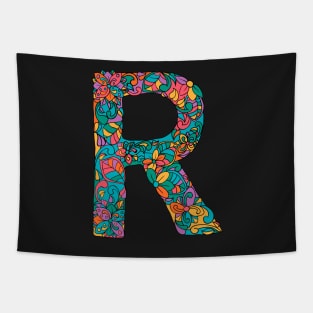 Floral Initial Monogram Tapestry