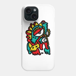 Green Red Graffiti Character by Emmanuel Signorino Phone Case